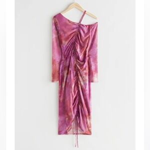 And Other Stories tie dye ruched bodycon dress